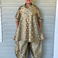 DTH 100% Gold Silk Top with Dot Embroidery