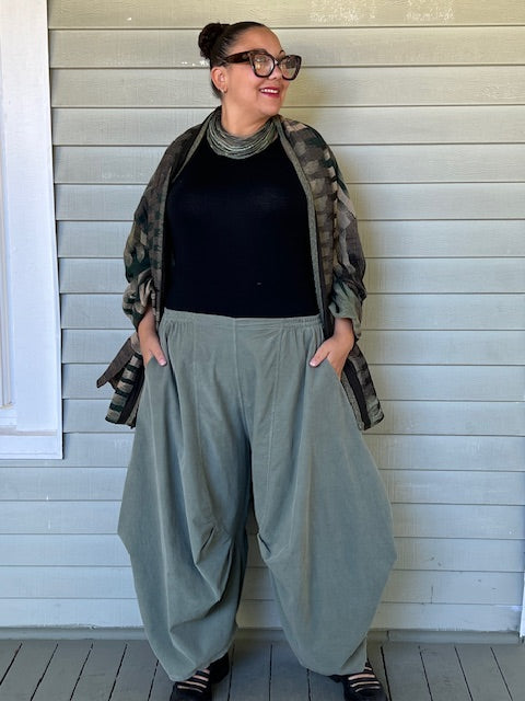 100% Cotton Corduroy Pants (Black, Sage or Mustard)