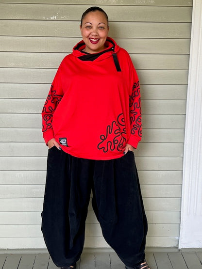 100% Cotton "Keith Haring-Style” Print Sweatshirt (Mustard, Red, or Black)