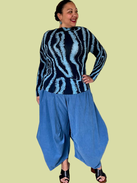 Side Panel Corduroy Pants (Light Blue)