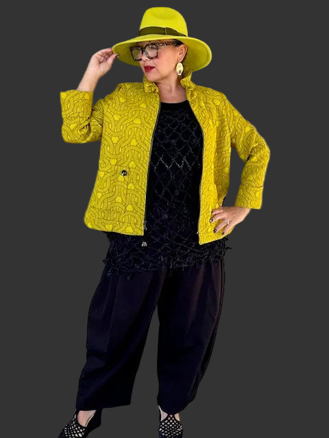Felted Wool Fedora Hat (Lime Green)