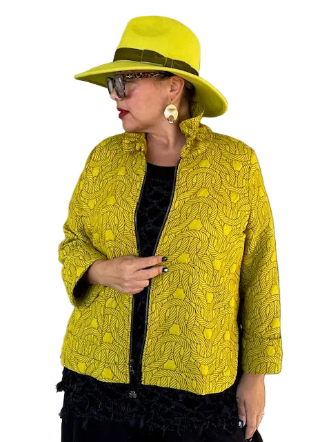 Felted Wool Fedora Hat (Lime Green)