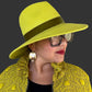 Felted Wool Fedora Hat (Lime Green)