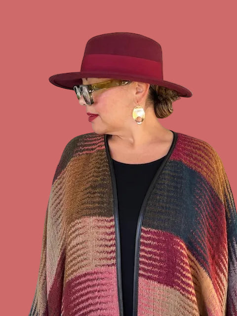 Felted Wool Fedora Hat (Wine)