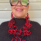 Black and Red Tagua Link Necklace