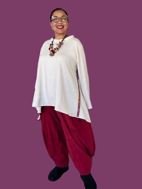 Dth 100% Knit Pima Cotton Horizontal Seamed Top
