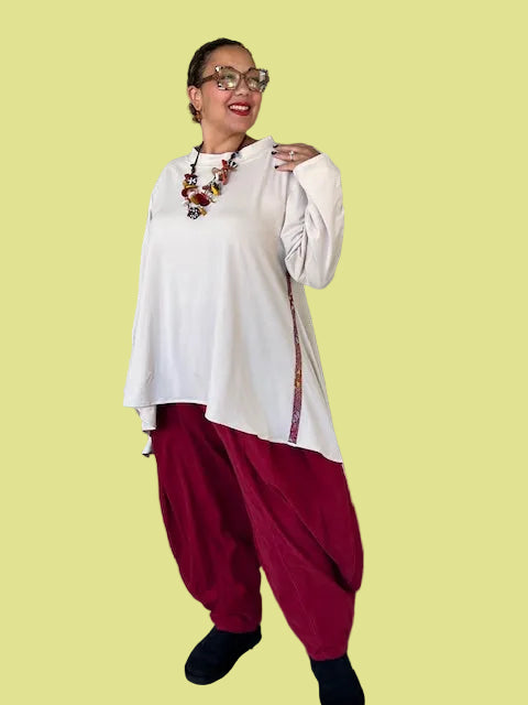 Dth 100% Knit Pima Cotton Horizontal Seamed Top