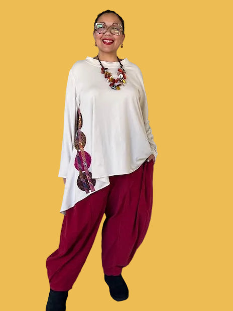 Dth 100% Knit Pima Cotton Horizontal Seamed Top