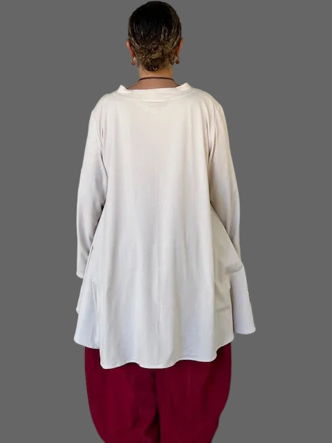 Dth 100% Knit Pima Cotton Horizontal Seamed Top