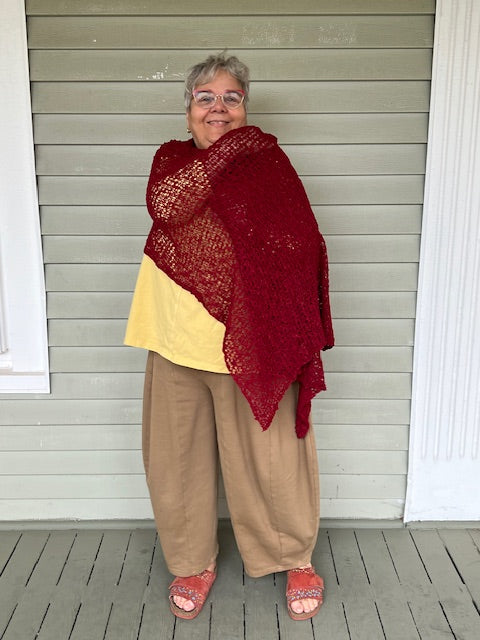 Popcorn Crocheted Shawl