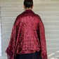 DTH Red Metallic Sequined Cocoon Jacket