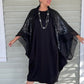 DTH Black Metallic Sequined Cocoon Jacket