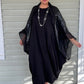 DTH Black Metallic Sequined Cocoon Jacket