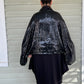 DTH Black Metallic Sequined Cocoon Jacket