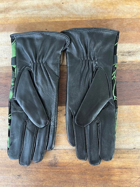 100% Sheepskin Leather Gloves - Madonna (Green)