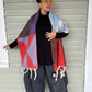 Cashmere  Silk Blend Geometric Wrap In Blue/Red