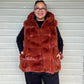 Cocoa Faux Fur Long Hooded Vest