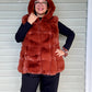 Cocoa Faux Fur Long Hooded Vest