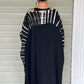 Black kaftan with  Big Gold Polka Dots