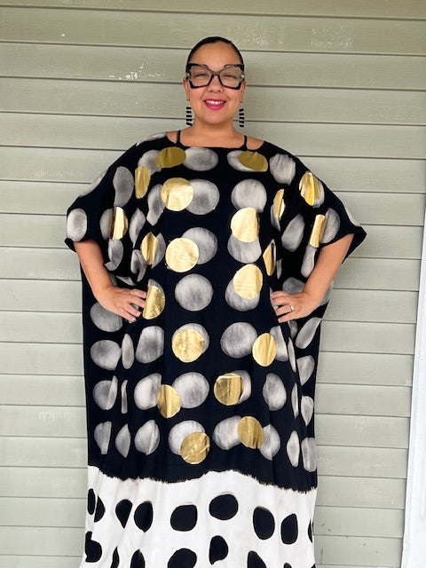 Multidimension Polka Dot kaftan