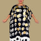 Black Caftan with Gold and Ombre Dots