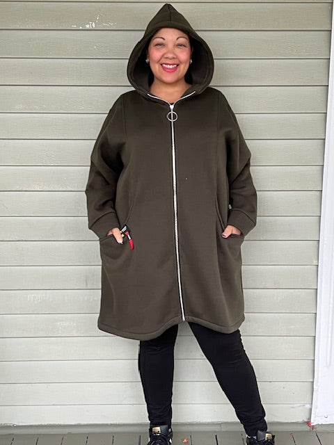 100% Cotton Oversized Zip-Up Hoodies (Forest Green or Teal)