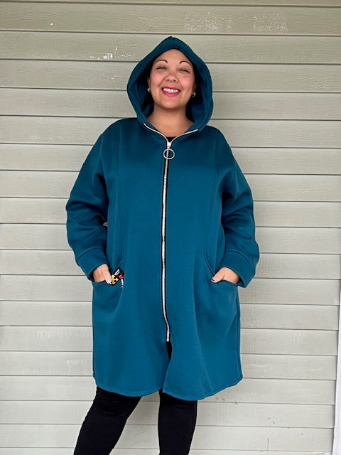 100% Cotton Oversized Zip-Up Hoodies (Forest Green or Teal)