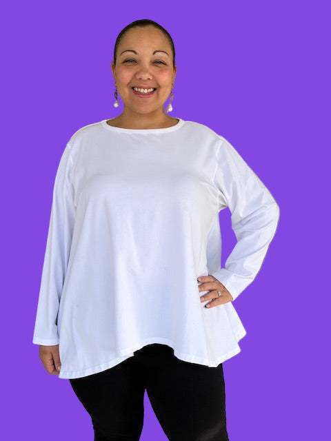 Gerties Long Angel Top - (Peacock, Red Zinc, Sienna, Midnight, Black, Amber or White)