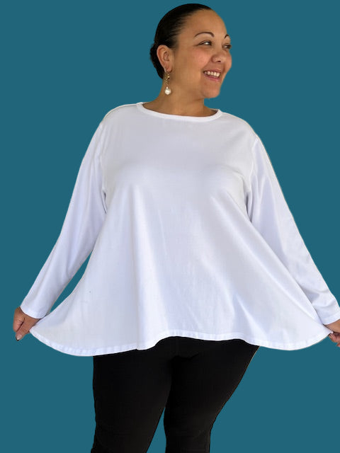 Gerties Long Angel Top - (Peacock, Red Zinc, Sienna, Midnight, Black, Amber or White)