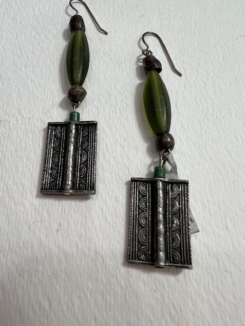 African Amulet and Green Beads