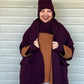 Felted Wool Vest, Hat, Neck Warmer, Glove Set (Maroon)