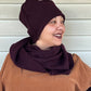 Felted Wool Vest, Hat, Neck Warmer, Glove Set (Maroon)