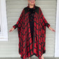 Hand Dyed Silk Cape Style Jacket  (Red/Black)