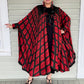 Hand Dyed Silk Cape Style Jacket  (Red/Black)