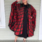 Hand Dyed Silk Cape Style Jacket  (Red/Black)