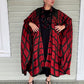 Hand Dyed Silk Cape Style Jacket  (Red/Black)