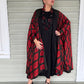 Hand Dyed Silk Cape Style Jacket  (Red/Black)