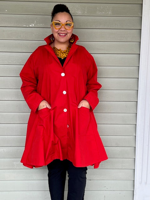 100% Cotton Red Trapeze Shirt