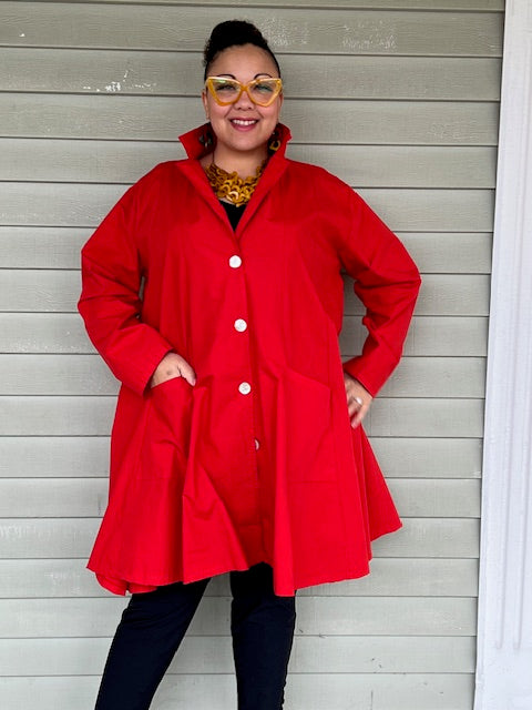 100% Cotton Red Trapeze Shirt