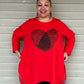 100% Cotton Heart Fingerprint Top