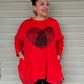 100% Cotton Heart Fingerprint Top