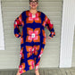 Hand Dyed Silk Long Caftan Style Dress