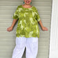 Linen Lime Green Fashion Top