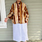 Hand Dyed Shibori Button Down Shirt in Amber