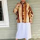 Hand Dyed Shibori Button Down Shirt in Amber