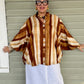 Hand Dyed Shibori Button Down Shirt in Amber