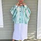 Hand Dyed Shibori Silk Button Down Shirt Mint )