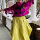 DTH Architect Skirt in 100% Silk Chartreuse Taffeta