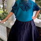 DTH Architect Skirt in Indigo cotton linen blend