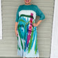 Vanite Couture Turquoise Abstract Dress